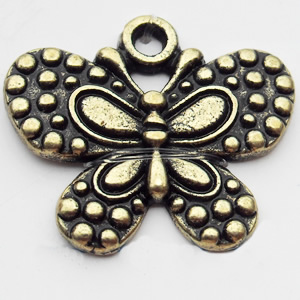 Pendant, Zinc Alloy Jewelry Findings, Butterfly, 24x21mm, Sold by Bag  