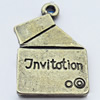 Pendant, Zinc Alloy Jewelry Findings, 14x21mm, Sold by Bag  