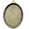 Zinc Alloy Pendant Settings, Outside diameter:45x65mm, Interior diameter:41x56mm, Sold by Bag  