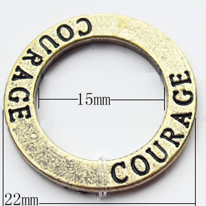 Donut, Zinc Alloy Jewelry Findings, O:22mm I:15mm, Sold by Bag  
