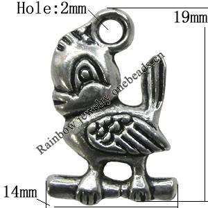 Pendant/Charm Zinc Alloy Jewelry Findings Lead-free, Animal 14x19mm Hole:2mm, Sold by Bag