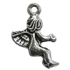 Pendant/Charm Zinc Alloy Jewelry Findings Lead-free, Angel 18x24mm Hole:2mm, Sold by Bag