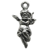 Pendant/Charm Zinc Alloy Jewelry Findings Lead-free, Angel 14x27mm Hole:2mm, Sold by Bag
