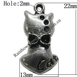 Pendant Setting Zinc Alloy Jewelry Findings Lead-free, Animal 13x22mm Hole:2mm, Sold by Bag