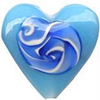 Handmade Lampwork Beads, Heart, 26x25x10mm, Hole:Approx 3mm, Sold by PC