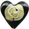 Handmade Lampwork Beads, Heart, 26x25x10mm, Hole:Approx 3mm, Sold by PC