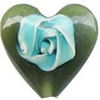 Handmade Lampwork Beads, Heart, 26x25x10mm, Hole:Approx 3mm, Sold by PC