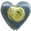 Handmade Lampwork Beads, Heart, 26x25x10mm, Hole:Approx 3mm, Sold by PC