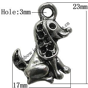 Pendant Setting Zinc Alloy Jewelry Findings Lead-free, Animal 17x23mm Hole:3mm, Sold by Bag