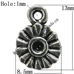 Pendant Setting Zinc Alloy Jewelry Findings Lead-free, Round 8.5x13mm Hole:1mm, Sold by Bag