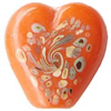 Handmade Lampwork Beads, Heart, 17x17x7mm, Hole:Approx 2mm, Sold by PC