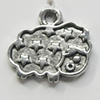 Pendant Setting Zinc Alloy Jewelry Findings Lead-free, 15x14mm Hole:2mm, Sold by Bag