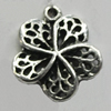 Pendant/Charm Zinc Alloy Jewelry Findings Lead-free, Flolwer 14x15mm Hole:1mm, Sold by Bag