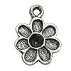 Pendant Setting Zinc Alloy Jewelry Findings Lead-free, Flower 14x19mm Hole:2mm, Sold by Bag