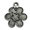 Pendant/Charm Zinc Alloy Jewelry Findings Lead-free, Flolwer 15x17mm Hole:2mm, Sold by Bag