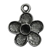 Pendant Setting Zinc Alloy Jewelry Findings Lead-free, Flower 15x20mm Hole:2mm, Sold by Bag