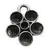 Pendant Setting Zinc Alloy Jewelry Findings Lead-free, Flower 12x15mm Hole:2mm, Sold by Bag