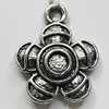 Pendant/Charm Zinc Alloy Jewelry Findings Lead-free, Flolwer 16x19mm Hole:2mm, Sold by Bag