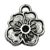 Pendant/Charm Zinc Alloy Jewelry Findings Lead-free, Flolwer 16x18mm Hole:2mm, Sold by Bag