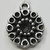 Pendant Setting Zinc Alloy Jewelry Findings Lead-free, Flower 14x17mm Hole:2mm, Sold by Bag