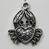 Pendant Setting Zinc Alloy Jewelry Findings Lead-free, Spider 18x25mm Hole:2mm, Sold by Bag