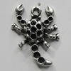 Pendant Setting Zinc Alloy Jewelry Findings Lead-free, Scorpions 21x25mm Hole:2mm, Sold by Bag