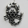 Pendant Setting Zinc Alloy Jewelry Findings Lead-free, Scorpions 18x21mm Hole:2mm, Sold by Bag