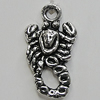 Pendant/Charm Zinc Alloy Jewelry Findings Lead-free, Scorpions 15x27mm Hole:2mm, Sold by Bag