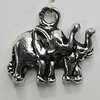Pendant/Charm Zinc Alloy Jewelry Findings Lead-free, Elephant 21x17mm Hole:2.5mm, Sold by Bag