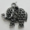 Pendant Setting Zinc Alloy Jewelry Findings Lead-free, Elephant 22x23mm Hole:2mm, Sold by Bag