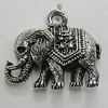 Pendant/Charm Zinc Alloy Jewelry Findings Lead-free, Elephant 23x21mm Hole:2mm, Sold by Bag