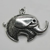 Pendant/Charm Zinc Alloy Jewelry Findings Lead-free, Elephant 33x26mm Hole:2mm, Sold by Bag