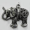 Pendant Setting Zinc Alloy Jewelry Findings Lead-free, Elephant 32x28mm Hole:2mm, Sold by Bag