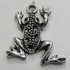 Pendant/Charm Zinc Alloy Jewelry Findings Lead-free, Frog 23x25mm Hole:2mm, Sold by Bag