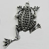 Pendant Setting Zinc Alloy Jewelry Findings Lead-free, Frog 27x50mm Hole:2mm, Sold by Bag