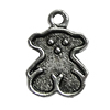 Pendant/Charm Zinc Alloy Jewelry Findings Lead-free, Bear 12x15mm Hole:1mm, Sold by Bag