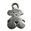 Pendant/Charm Zinc Alloy Jewelry Findings Lead-free, Bear 12x19mm Hole:2mm, Sold by Bag