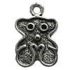 Pendant/Charm Zinc Alloy Jewelry Findings Lead-free, Bear 14x21mm Hole:2mm, Sold by Bag