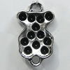 Pendant Setting Zinc Alloy Jewelry Findings Lead-free, Bear 24x14mm Hole:2mm, Sold by Bag