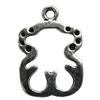 Pendant Setting Zinc Alloy Jewelry Findings Lead-free, Bear 16x24mm Hole:2mm, Sold by Bag