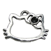 Pendant Setting Zinc Alloy Jewelry Findings Lead-free, Cat Head 18x16mm Hole:1mm, Sold by Bag