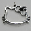 Pendant Setting Zinc Alloy Jewelry Findings Lead-free, Cat Head 28x25mm Hole:2mm, Sold by Bag