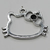 Pendant Setting Zinc Alloy Jewelry Findings Lead-free, Cat Head 36x28mm Hole:3mm, Sold by Bag
