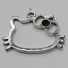 Pendant Setting Zinc Alloy Jewelry Findings Lead-free, Cat Head 36x28mm Hole:3mm, Sold by Bag