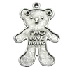 Pendant/Charm Zinc Alloy Jewelry Findings Lead-free, Bear 23x35mm Hole:2mm, Sold by Bag