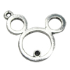 Pendant/Charm Zinc Alloy Jewelry Findings Lead-free, Bear 22x20mm Hole:1mm, Sold by Bag