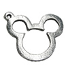 Pendant/Charm Zinc Alloy Jewelry Findings Lead-free, Animal Head 24x20mm Hole:1mm, Sold by Bag