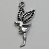 Pendant/Charm Zinc Alloy Jewelry Findings Lead-free, 17x36mm Hole:2mm, Sold by Bag
