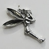 Pendant/Charm Zinc Alloy Jewelry Findings Lead-free, 25x37mm Hole:2mm, Sold by Bag