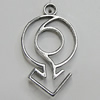Pendant/Charm Zinc Alloy Jewelry Findings Lead-free, 18x31mm Hole:2mm, Sold by Bag